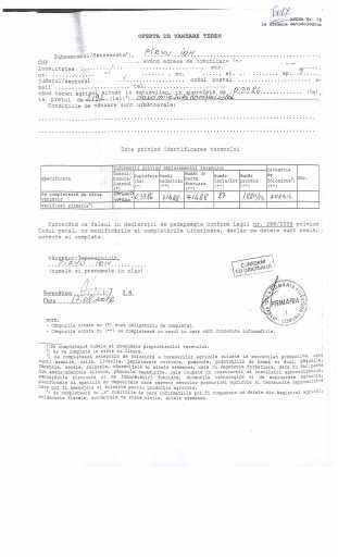 OFERTA VANZARE NR 6017 PIRVU ION